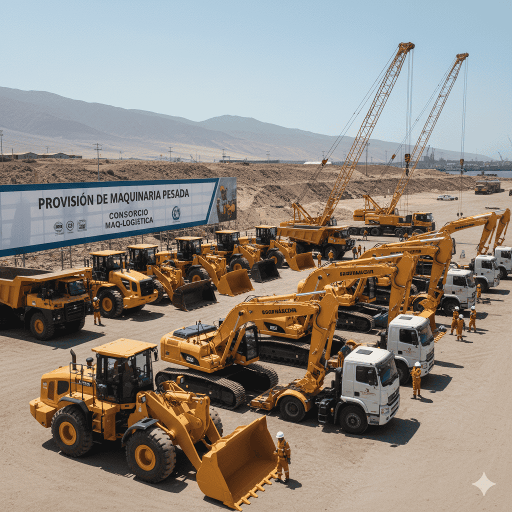 Provisión de Maquinaria Pesada - Excavadoras, cargadores frontales y maquinaria pesada en obra de construcción B2B